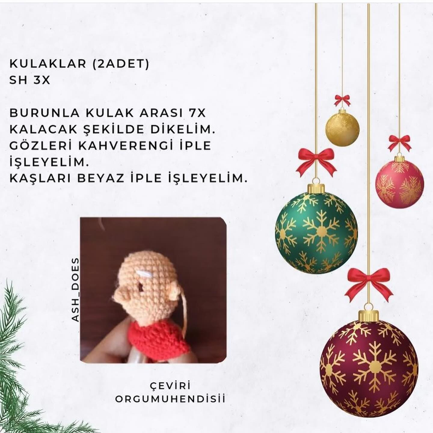 Beyaz sakallı ve kırmızı şapkalı Noel Baba'nın tığ işi modeli.