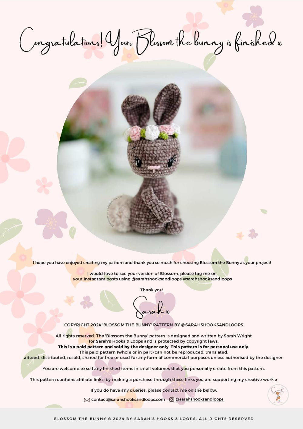 blossom the bunny crochet pattern