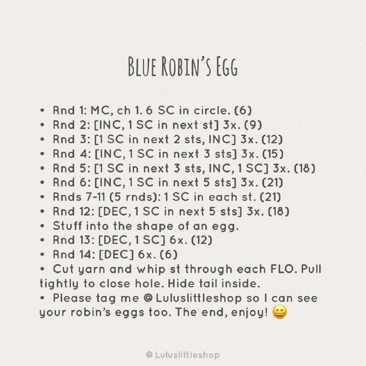 blue robin's egg crochet pattern