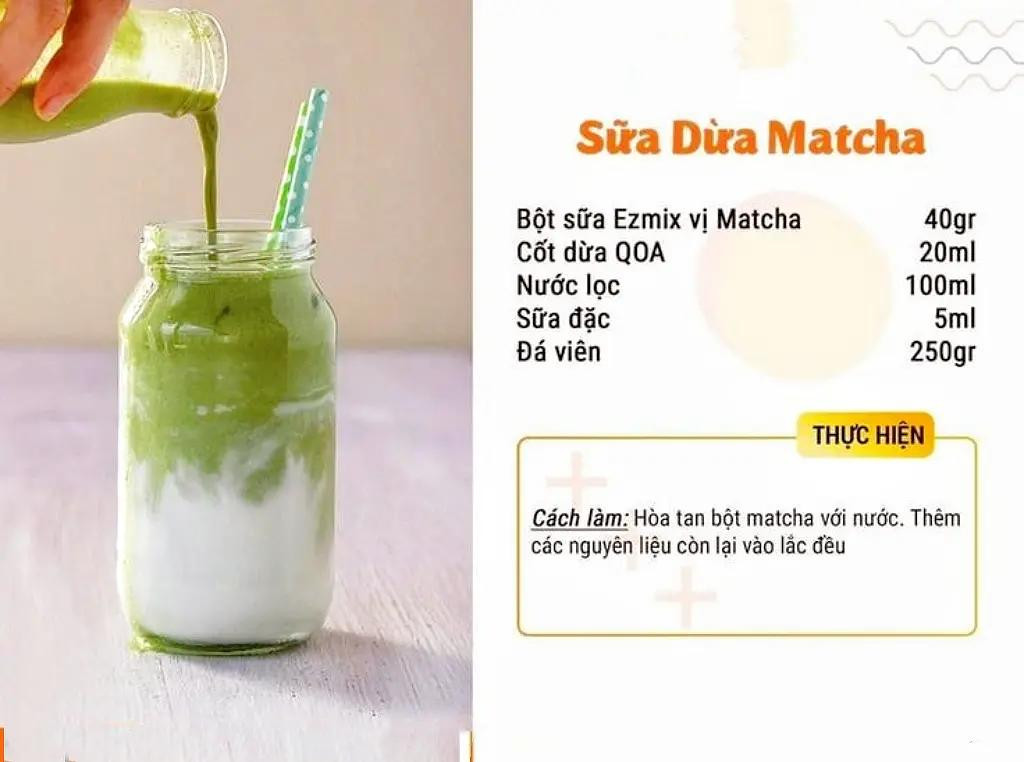 bộ công thức pha chế các loại thức uống từ macha, matcha latte nóng, chatcha sữ đá 2 tầng, coco matcha latte, sữa dừa matcha, trà xanh dolce iced, seasons cross over matcha latte, matcha xoài sữa, matcha macchiato