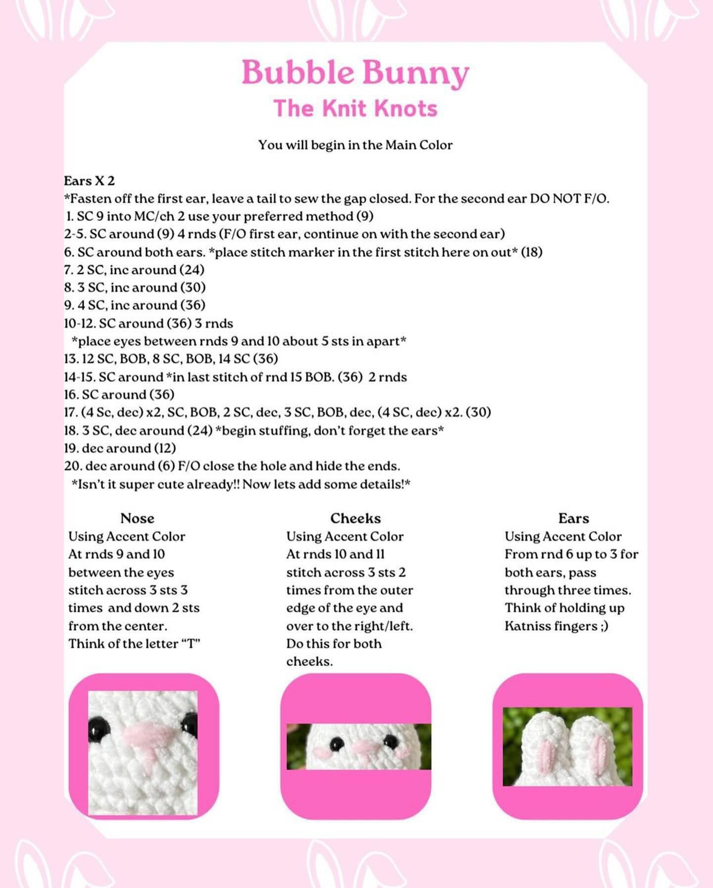 bubble bunny the knit knots