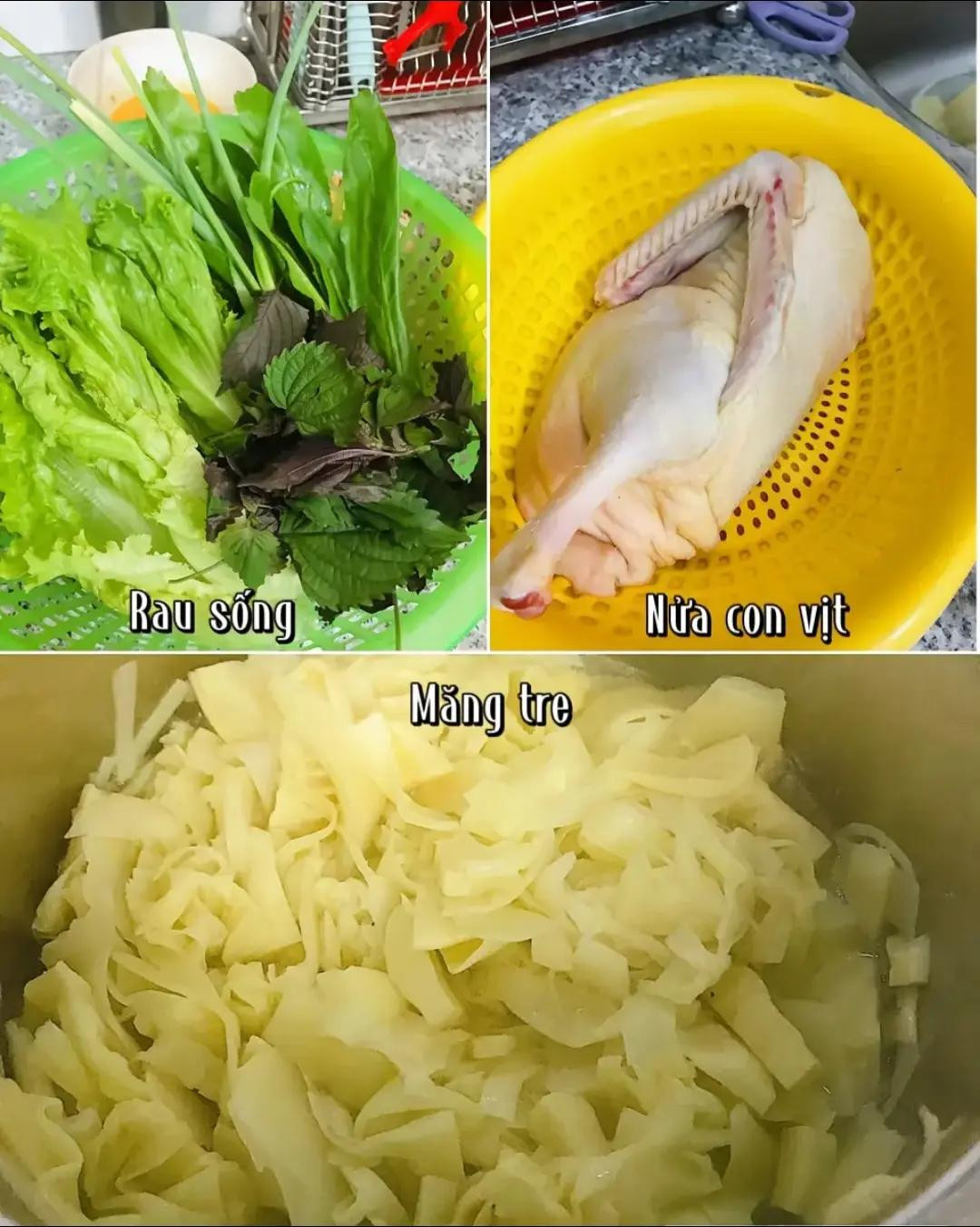 bún vịt măng mọc homemade