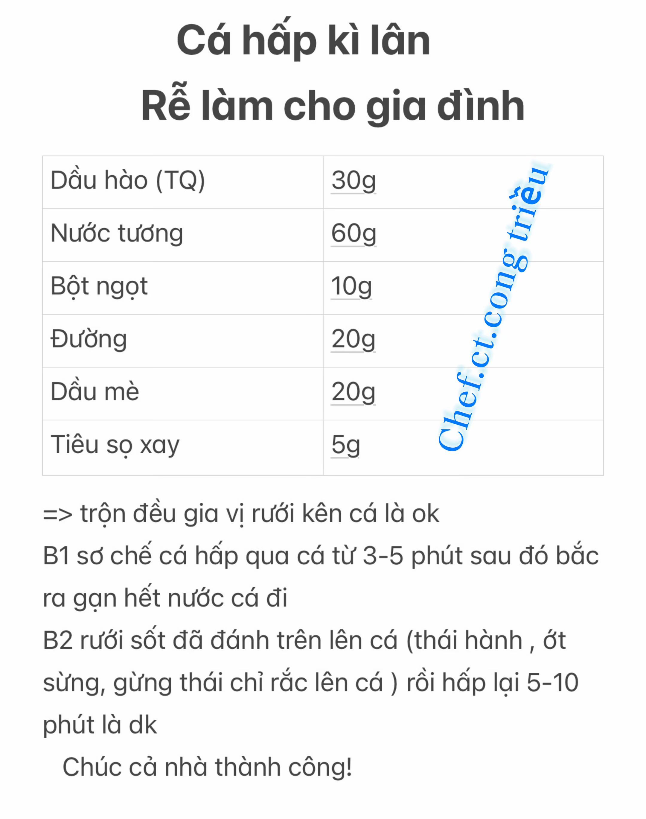 Cá hấp kì lân , đơn giản dễ làm dành cho gia đình