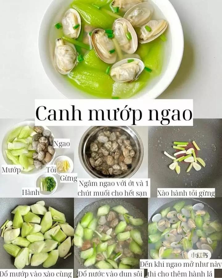 cách làm canh củ cải, canh xúp lơ, canh rau củ, canh đậu trứng, cánh mướp ngao, canh cà chua