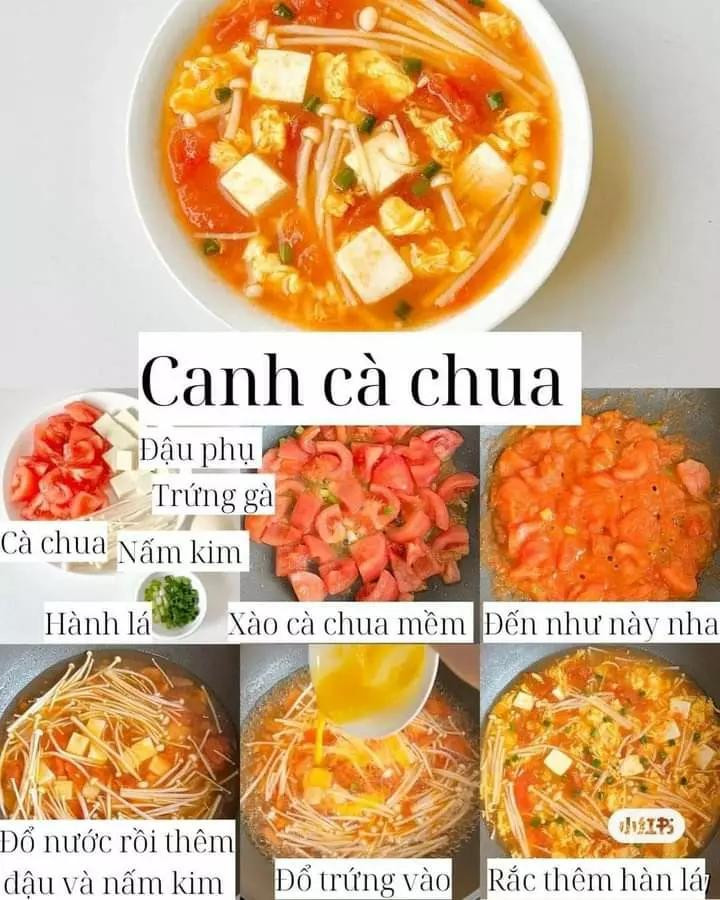 cách làm canh củ cải, canh xúp lơ, canh rau củ, canh đậu trứng, cánh mướp ngao, canh cà chua