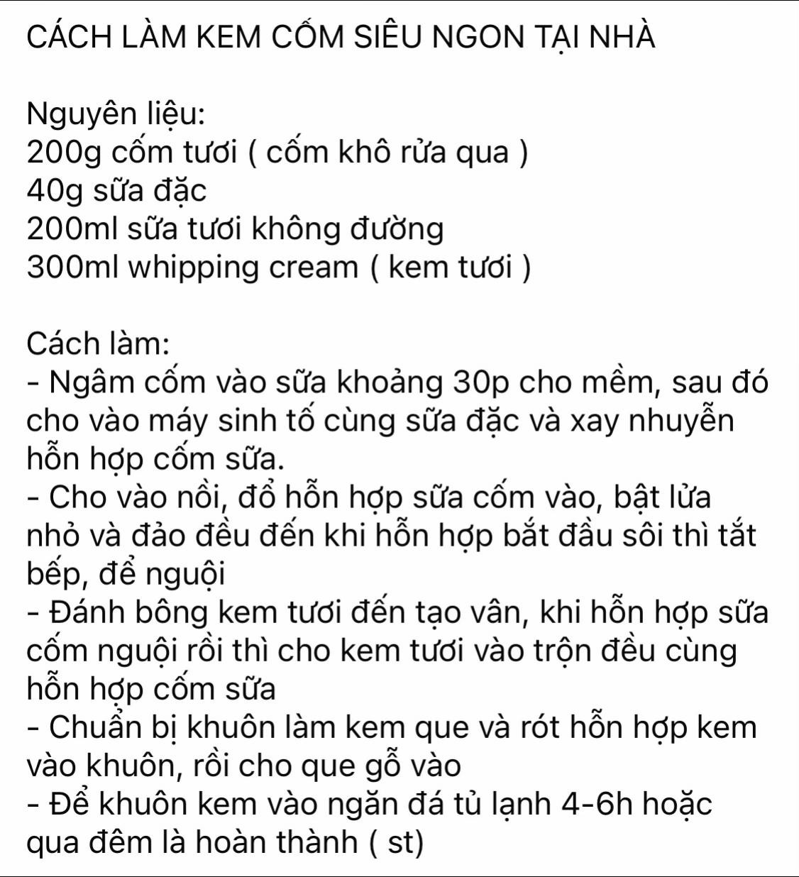 cách làm kem cốm mát lạnh mùa hè