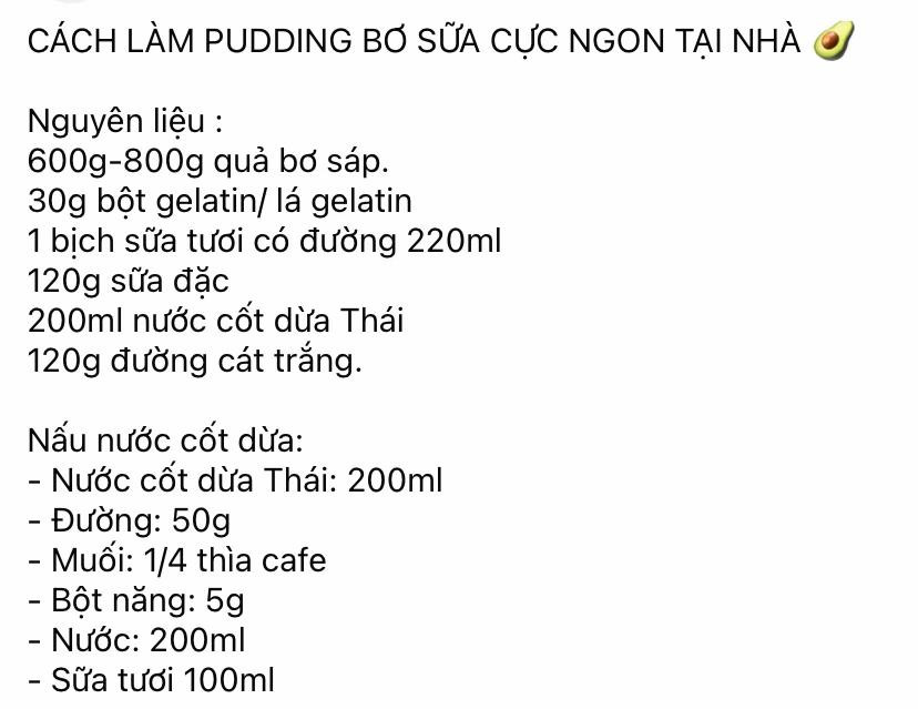 Cách làm pudding bơ sữa cực ngon tại nhà