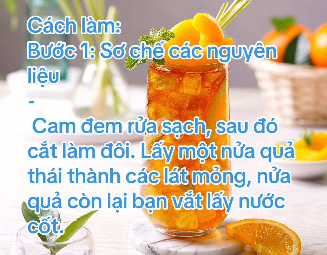 CÁCH LÀM TRÀ ĐÀO CAM SẢ SIÊU NGON