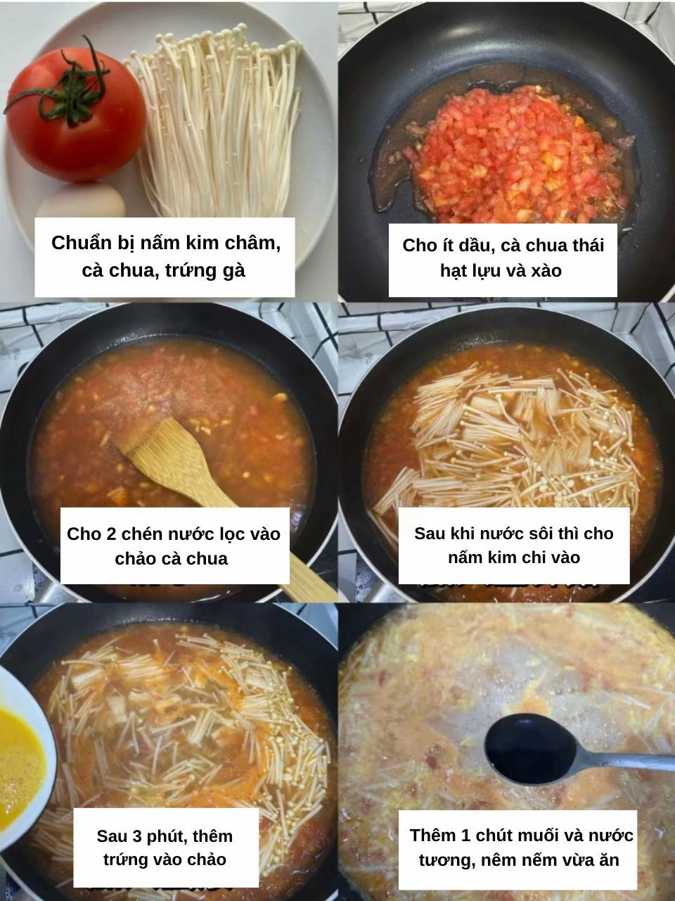 cách nấu canh trứng cà chua