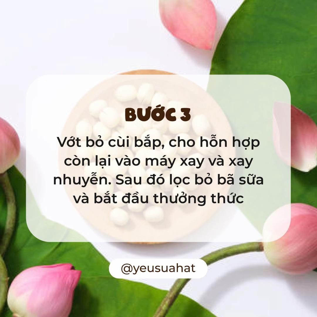 Cách nấu sữa hạt sen hạt bí và bắp nếp