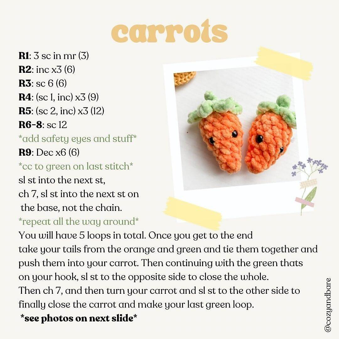 carrots in a basket crochet pattern