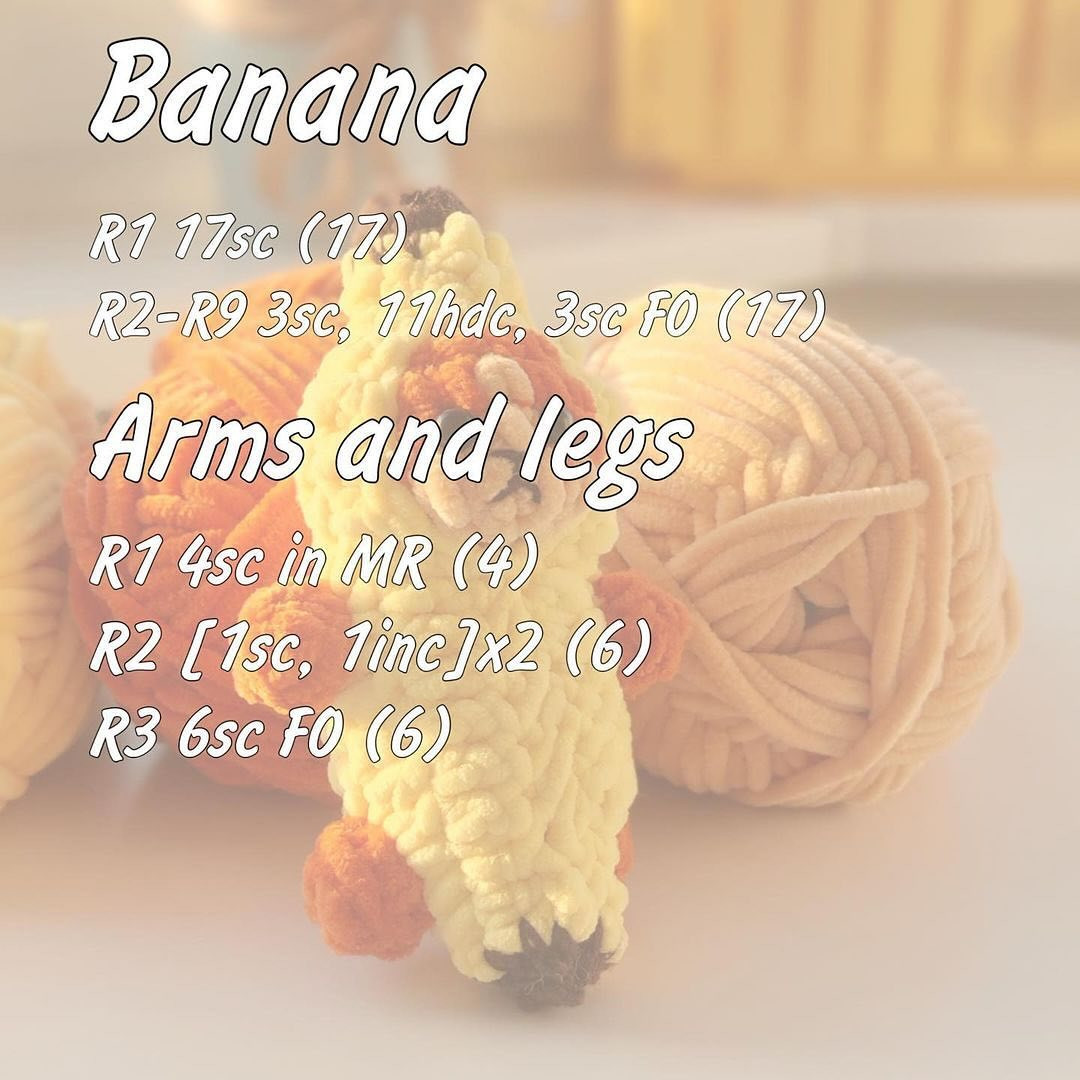 cat banana free pattern