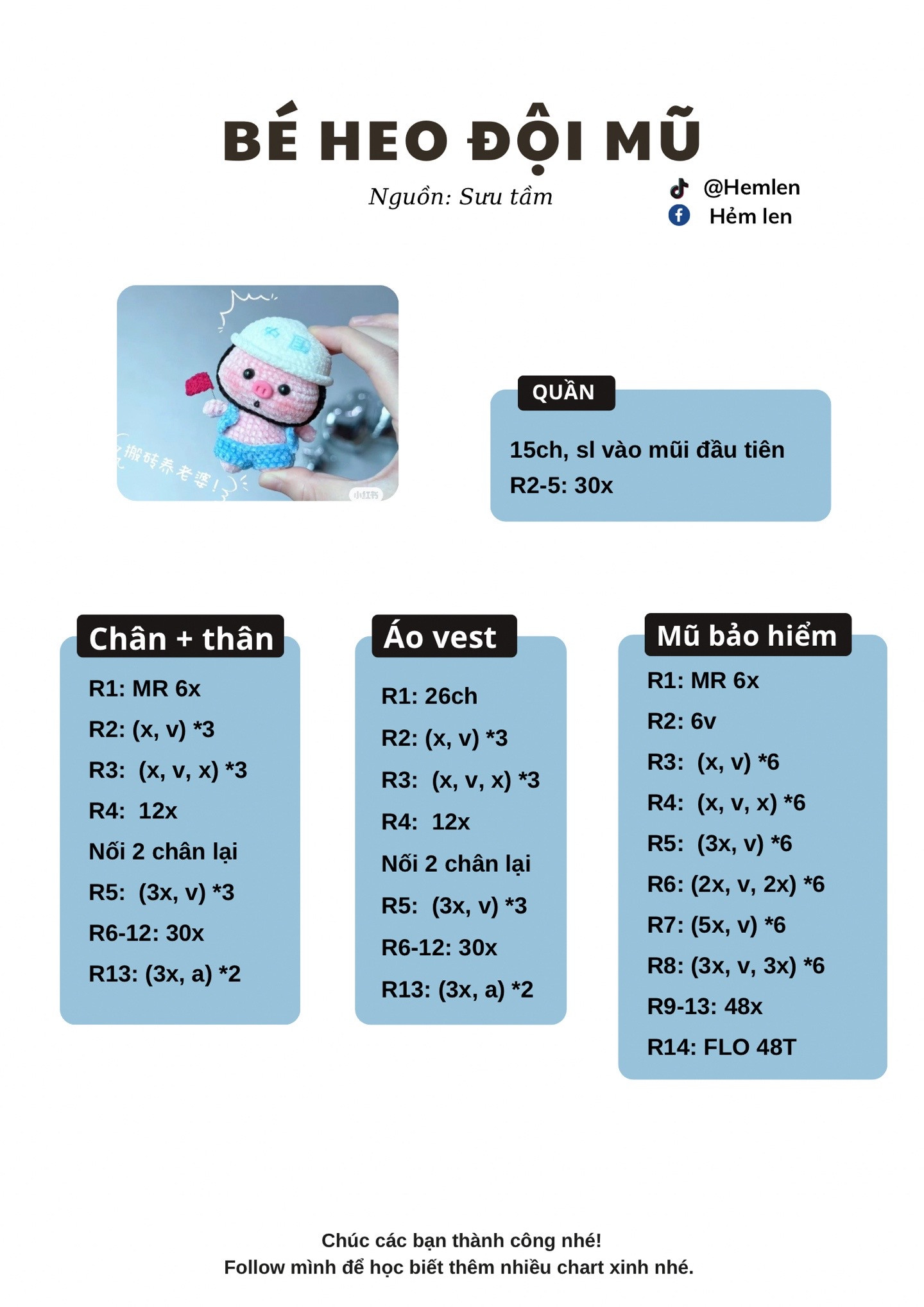 Chart bé heo đội mũ