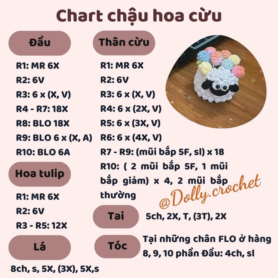 Chart chậu hoa cừu