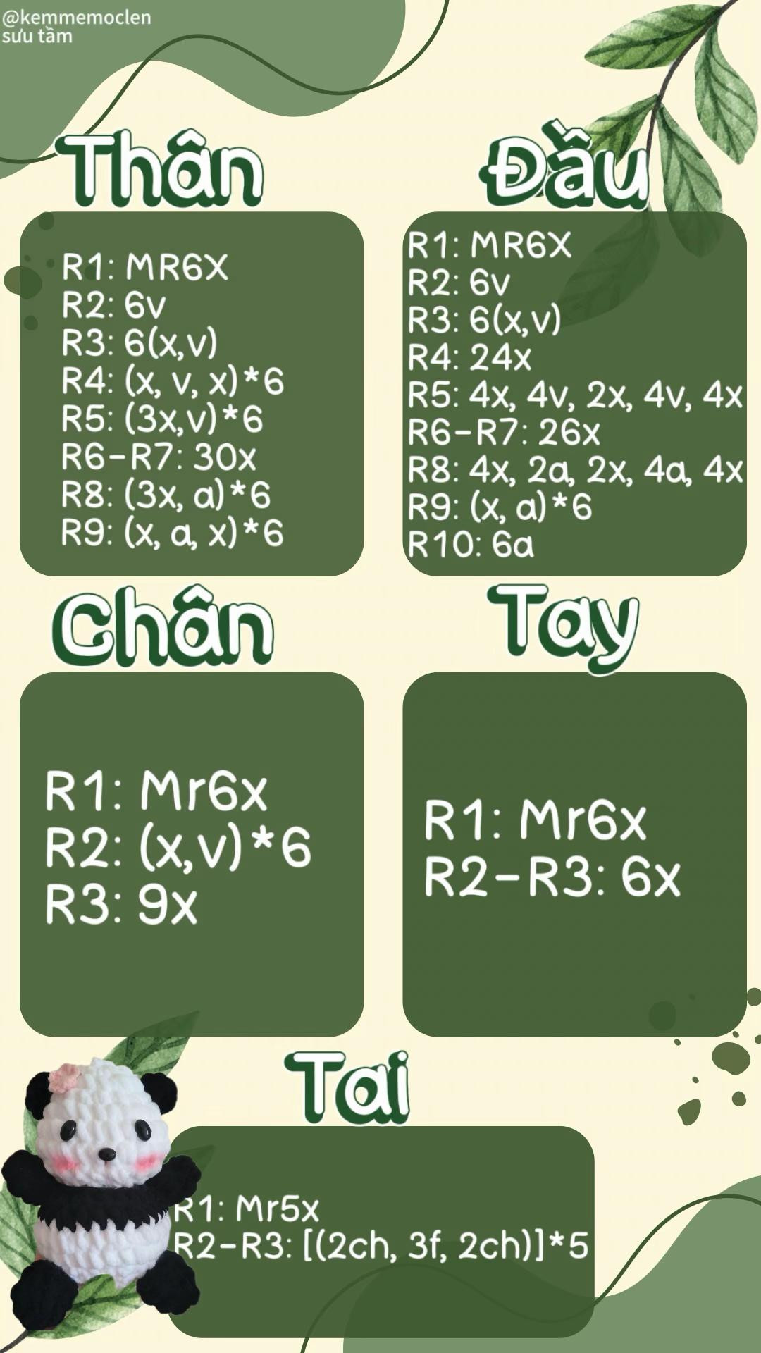 chart gấu trúc nhung đũa cho mọi người