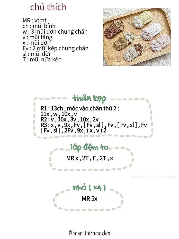 chart kẹp chân mèo, kẹp trái tim, kẹp bông hoa.