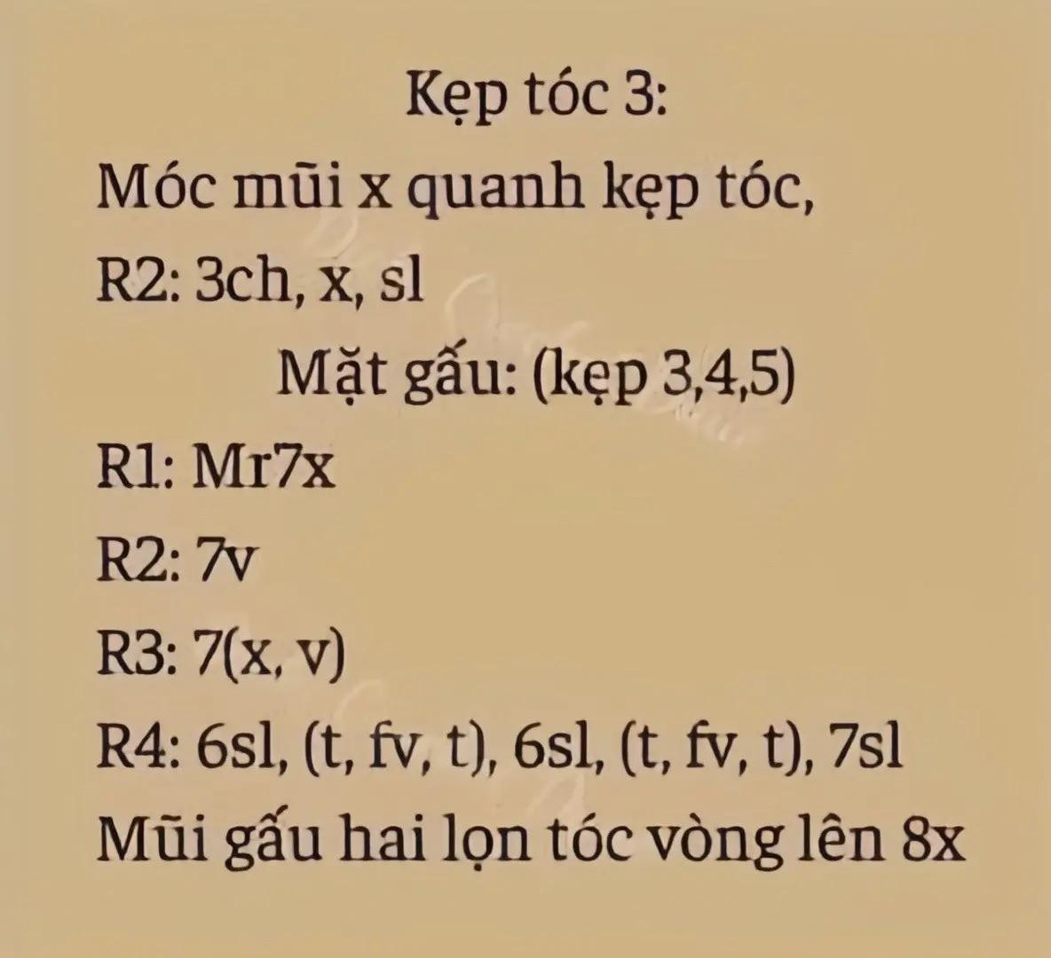 chart kẹp tóc gấu tone nâu