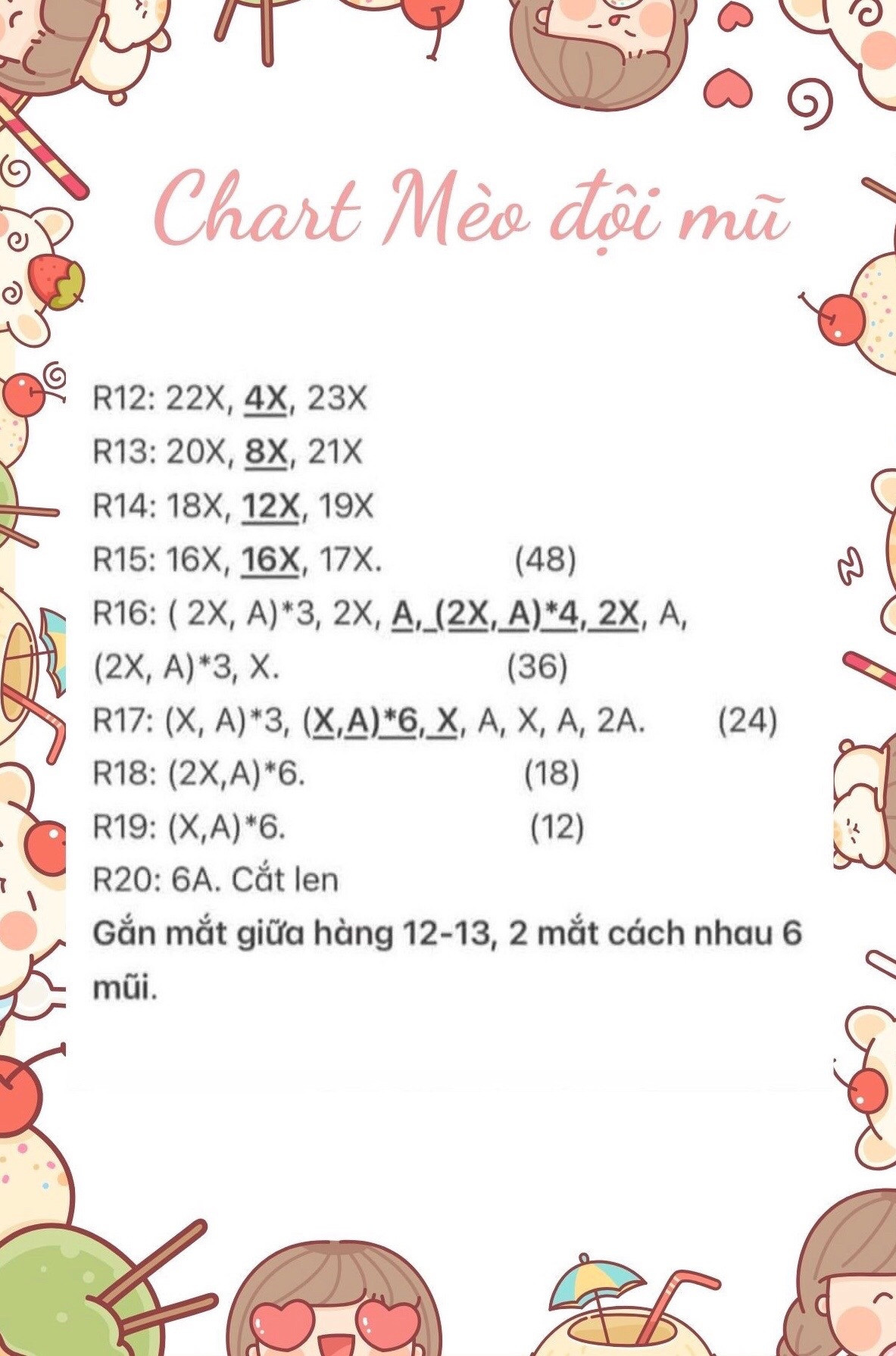 Chart mèo đội mũ size to