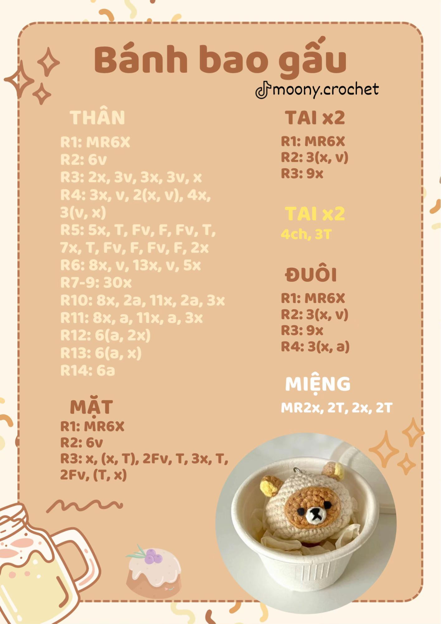 chart móc bánh bao gấu