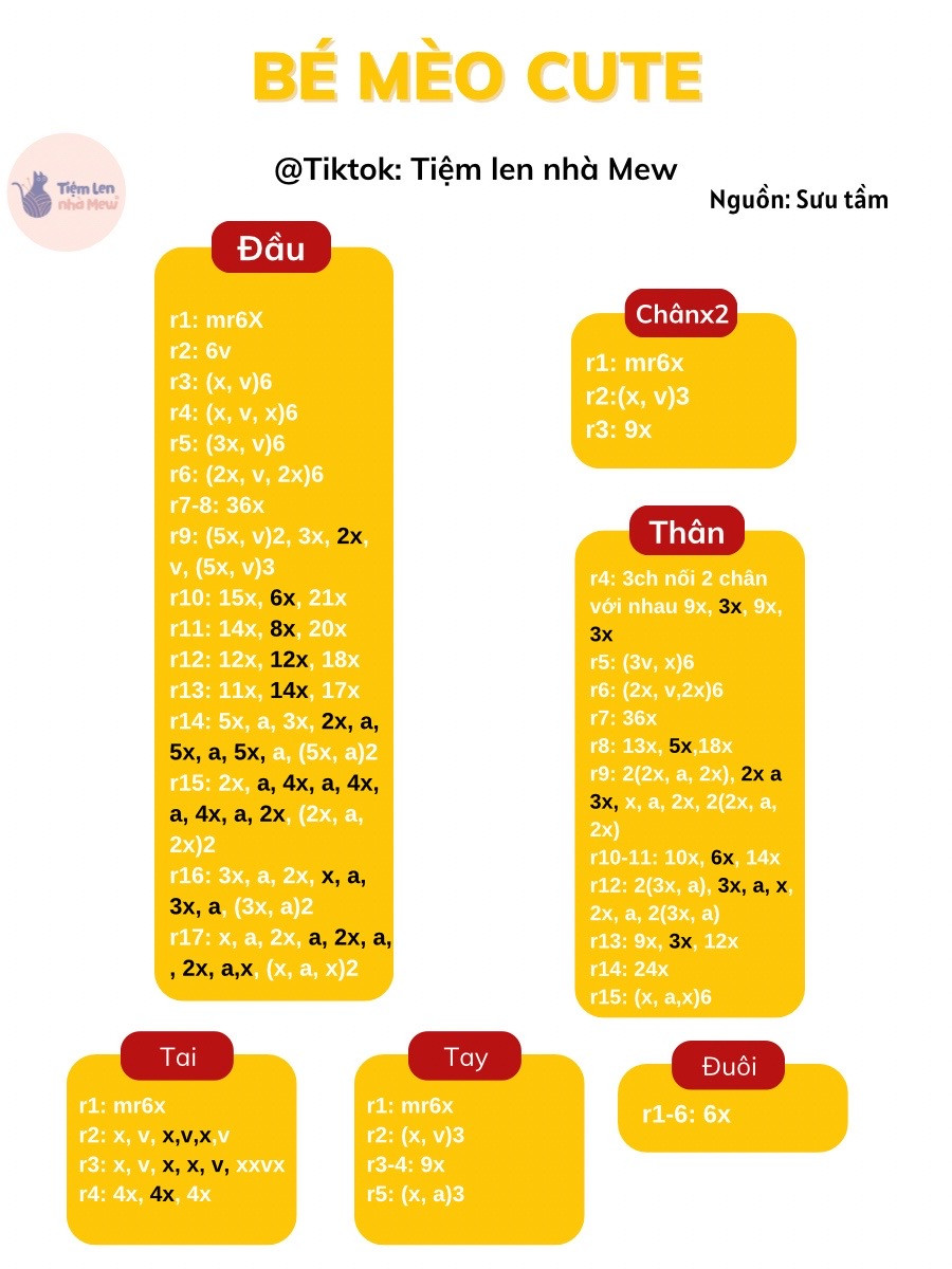 Chart móc bé mèo cute