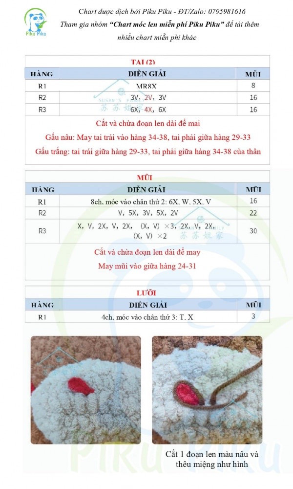 Chart móc gấu ôm mật ong trái tim