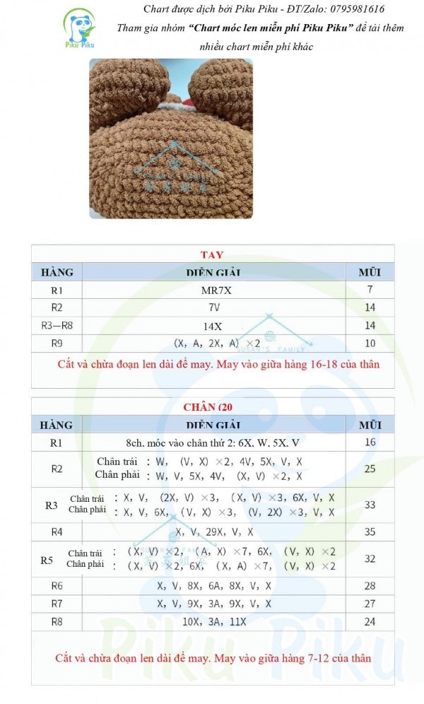 Chart móc gấu ôm mật ong trái tim