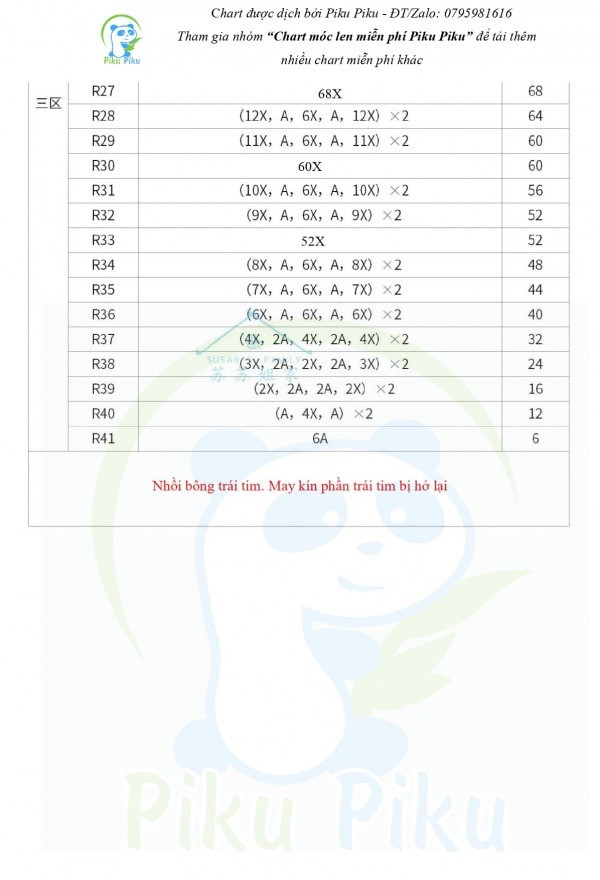 Chart móc gấu ôm mật ong trái tim