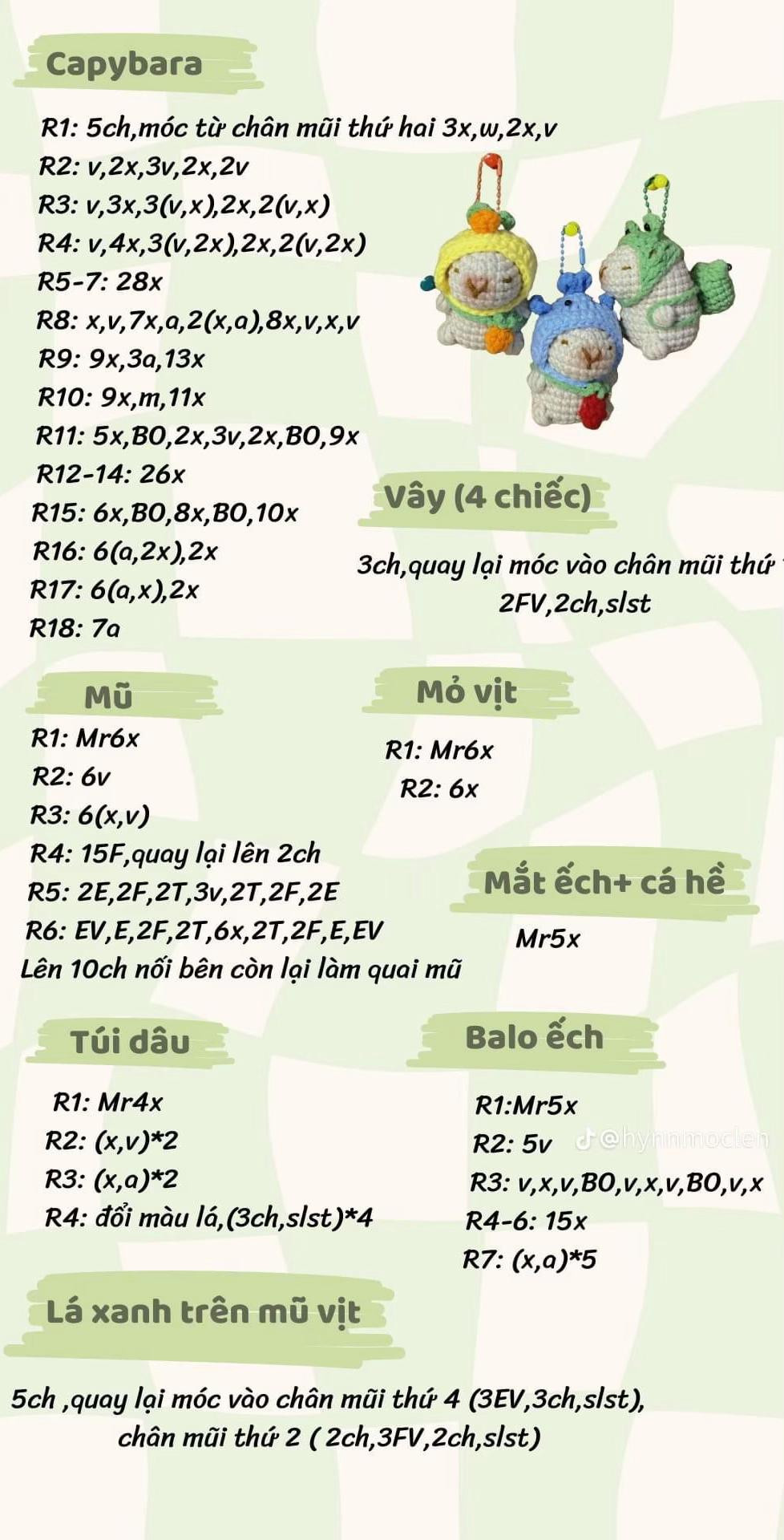 Chart móc khóa capybara