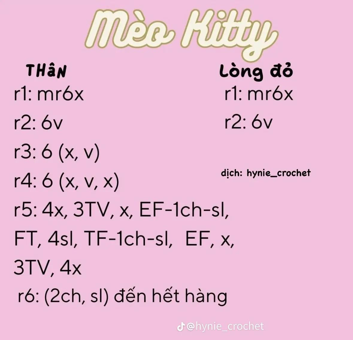 chart móc len bánh rán kitty