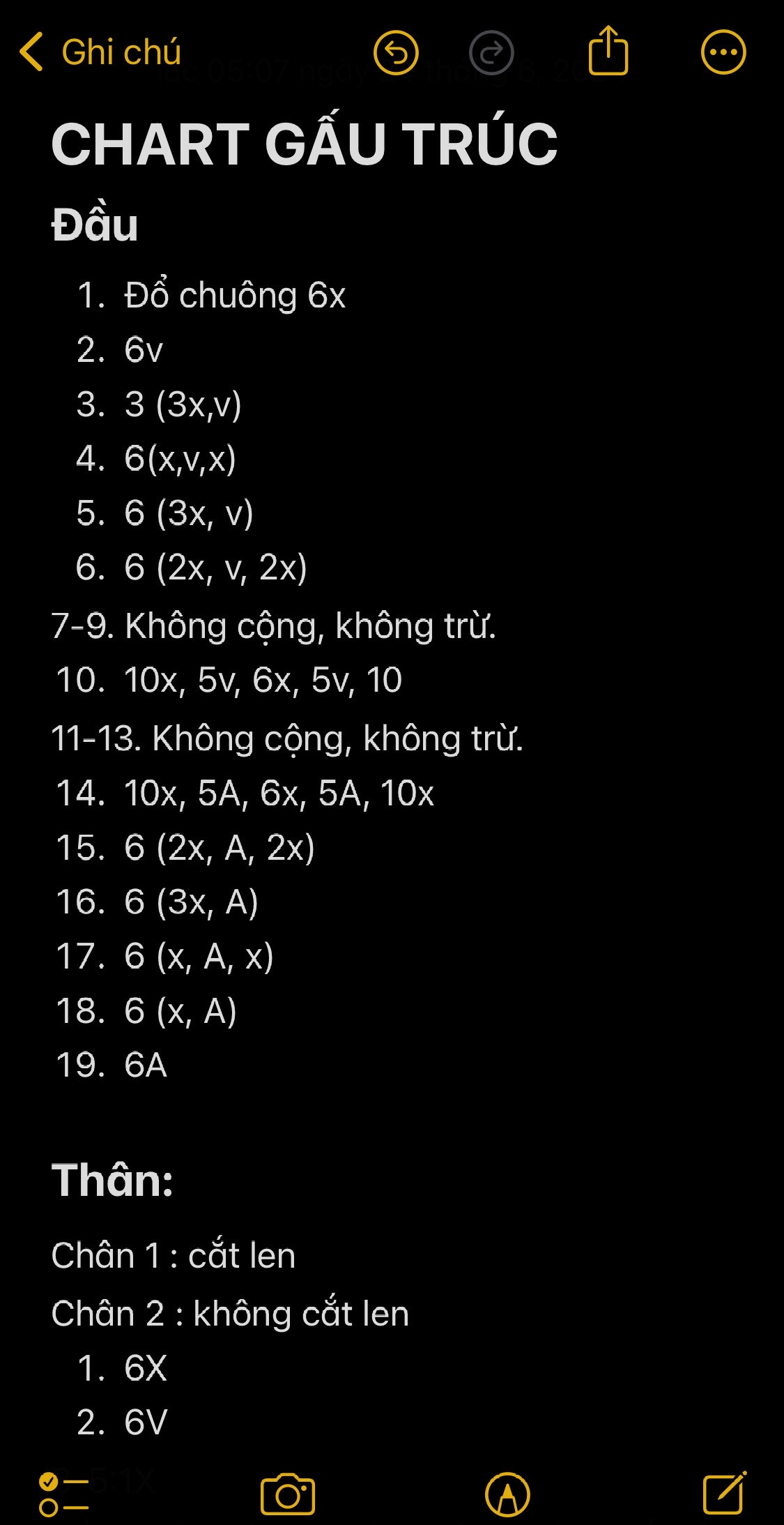 chart móc len gấu trúc ôm cây trúc