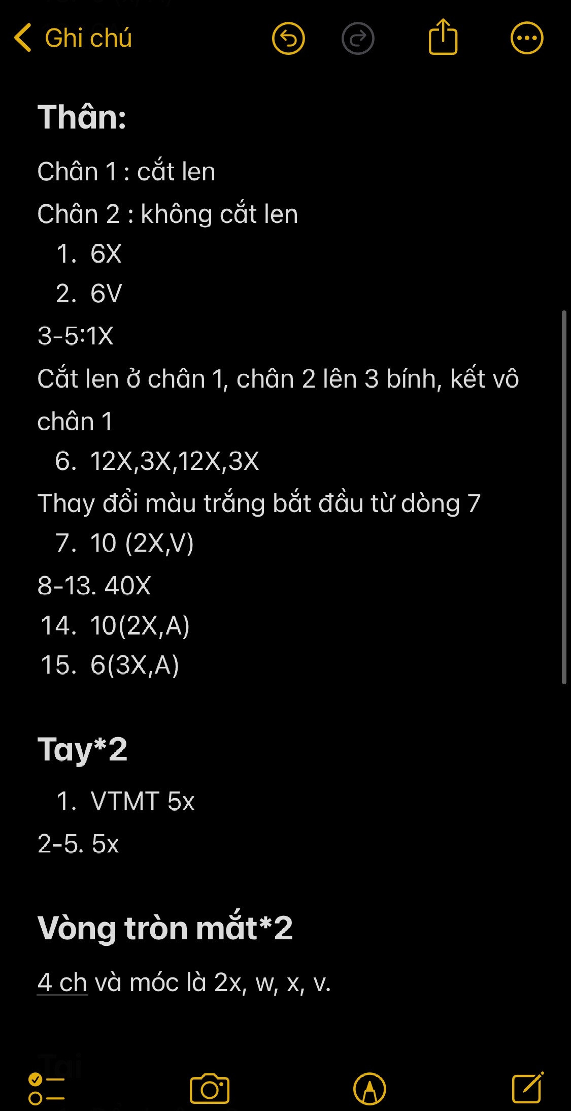 chart móc len gấu trúc ôm cây trúc