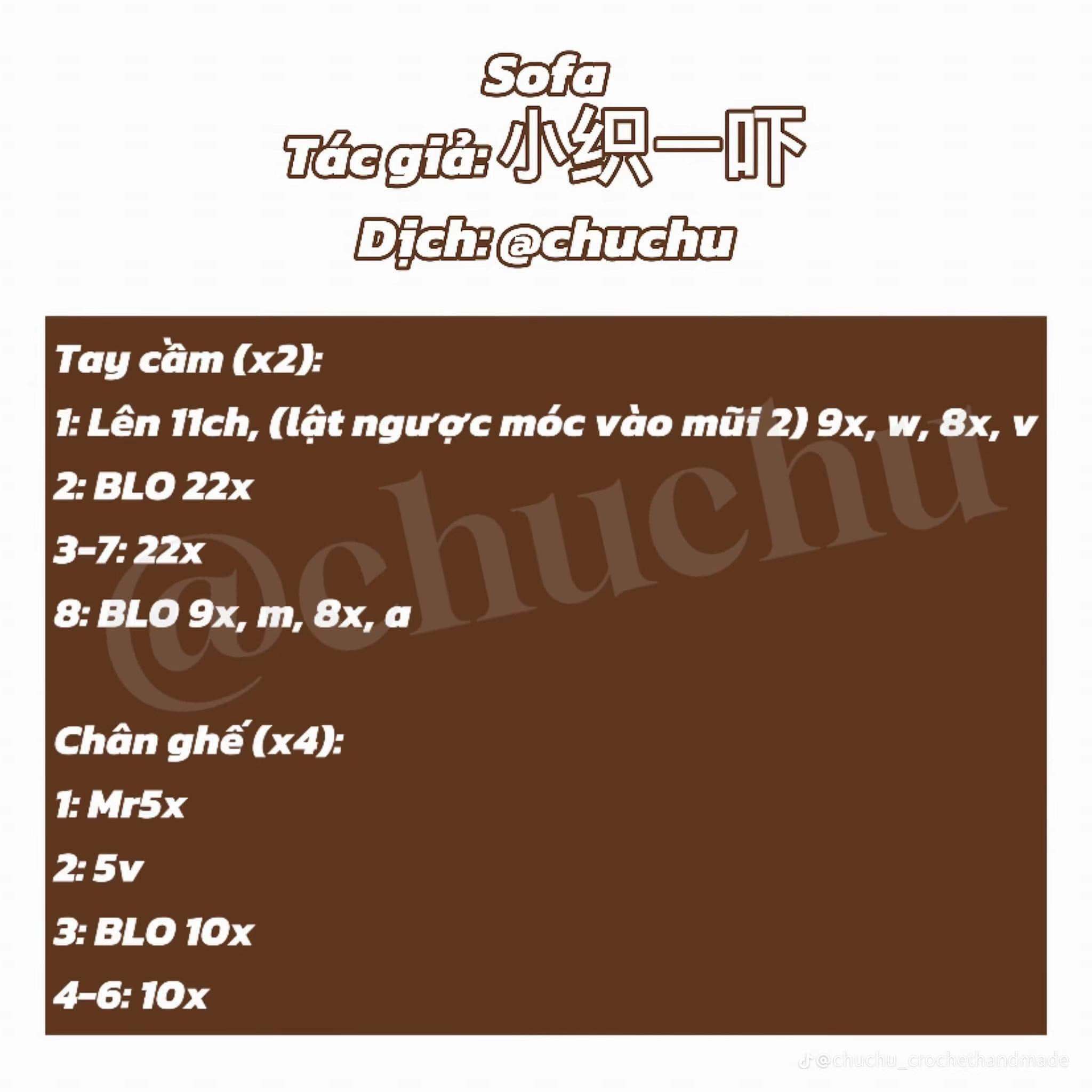 chart móc len ghế sofa