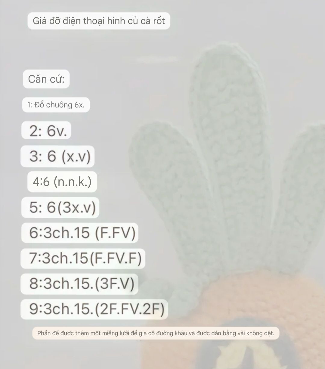 Chart Móc Len Giá Đỡ Điện Thoại Cà Rốt 🥕