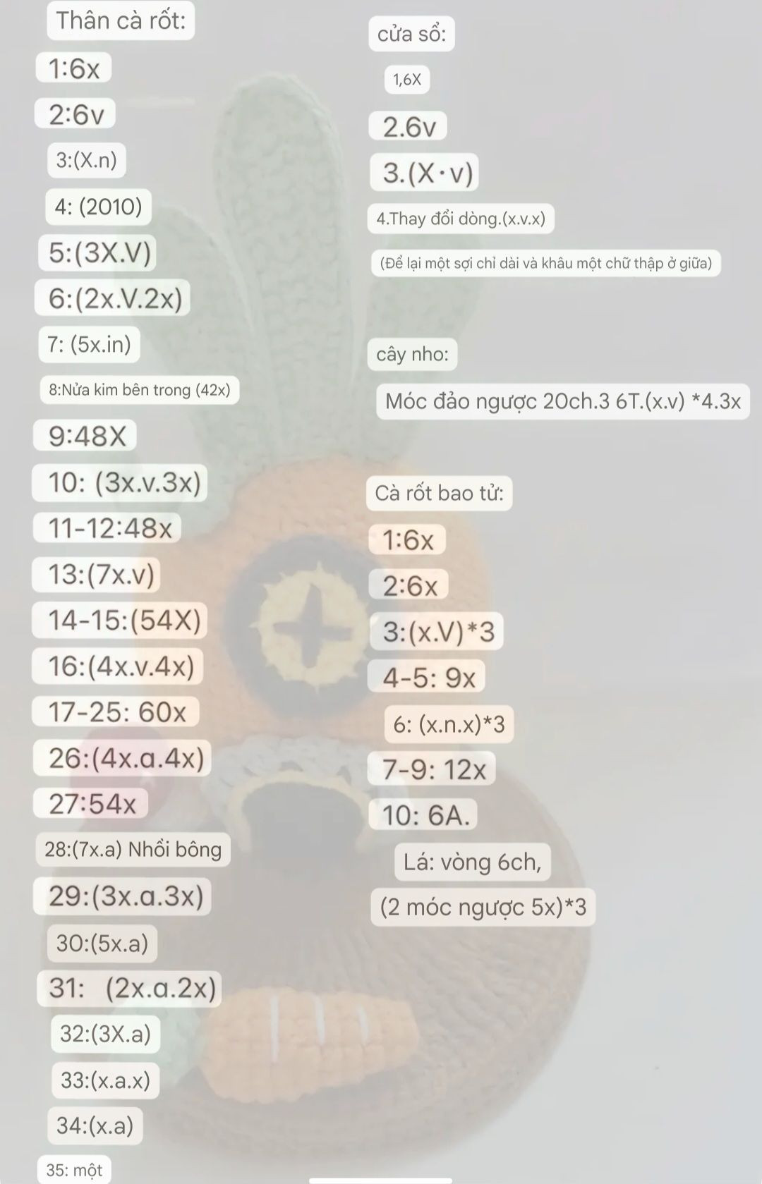 Chart Móc Len Giá Đỡ Điện Thoại Cà Rốt 🥕