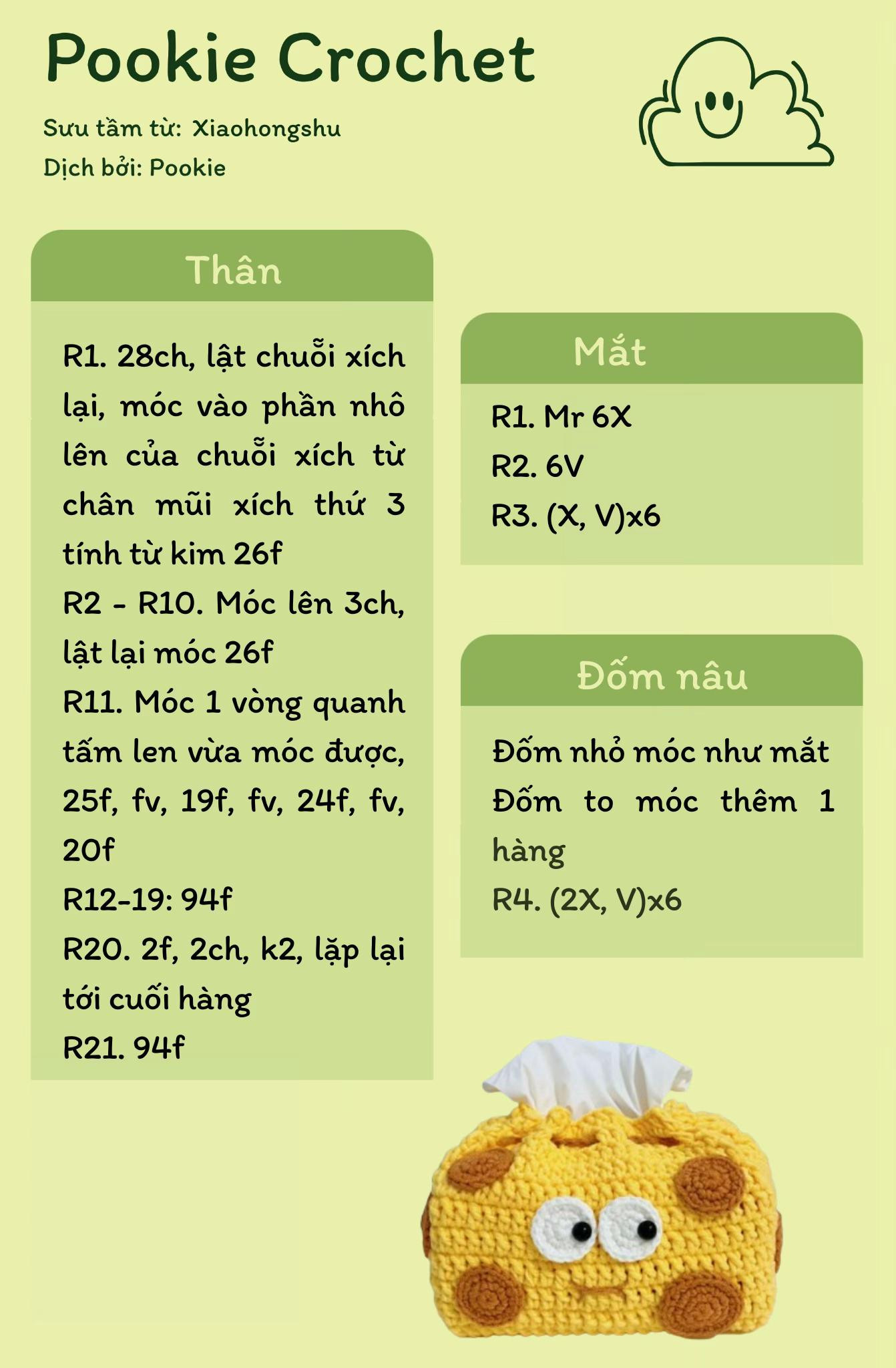 chart móc len Hộp đựng giấy