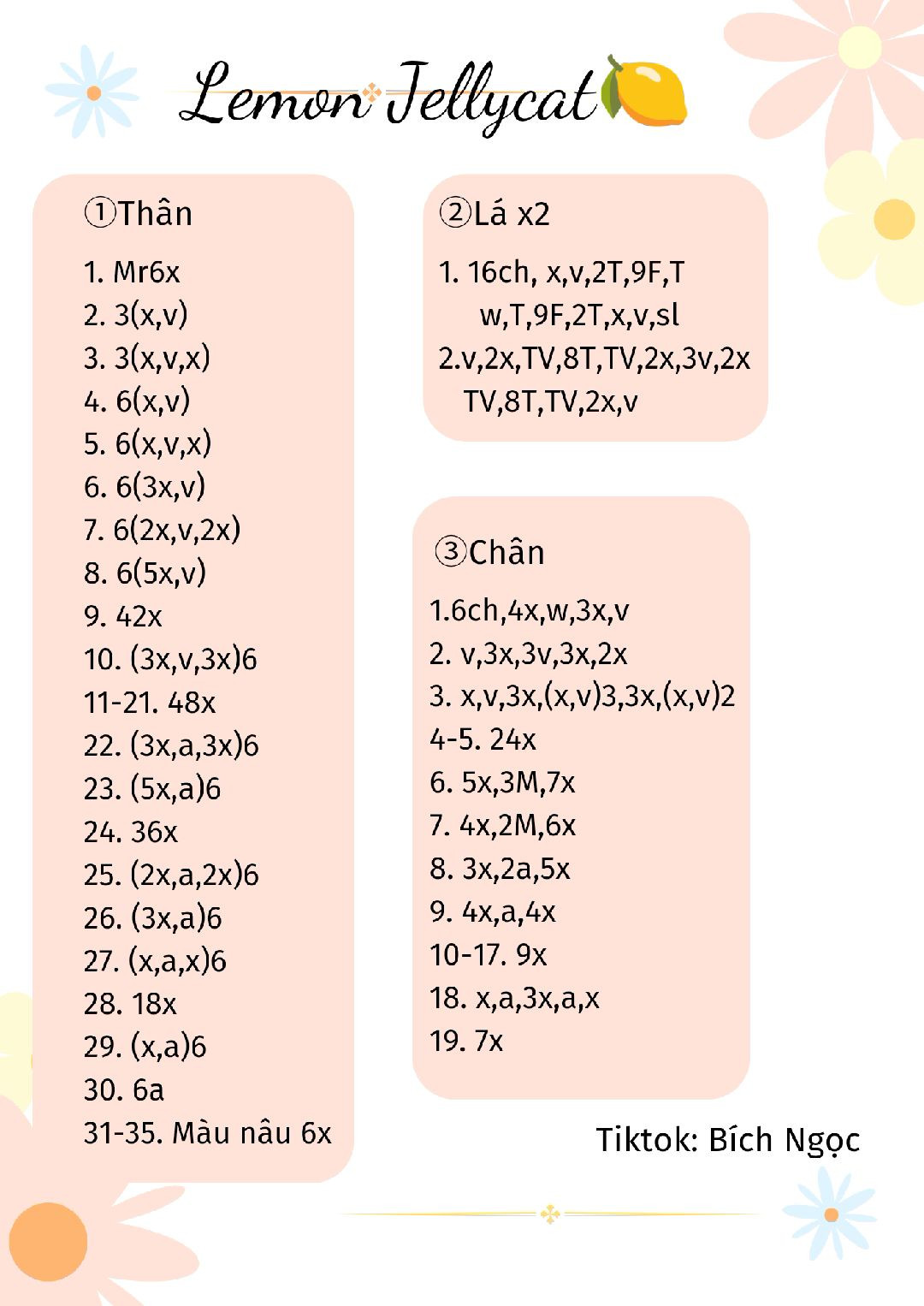 chart móc len lemon jellycat