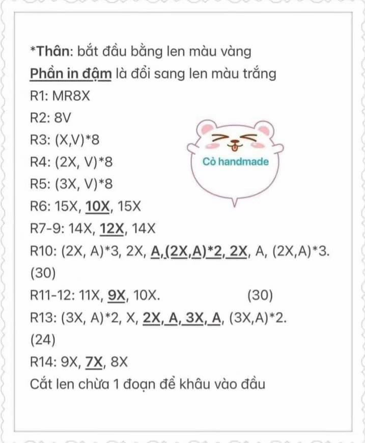 chart móc len mèo đội mũ size to