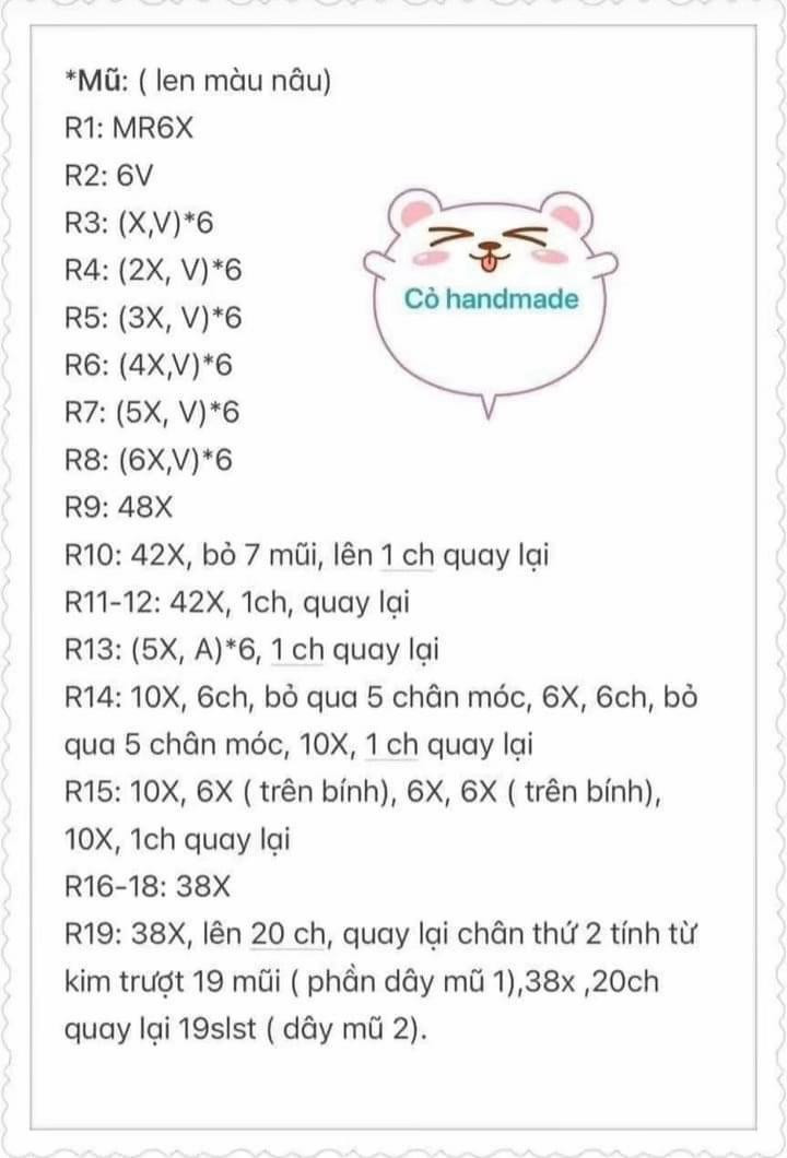 chart móc len mèo đội mũ size to