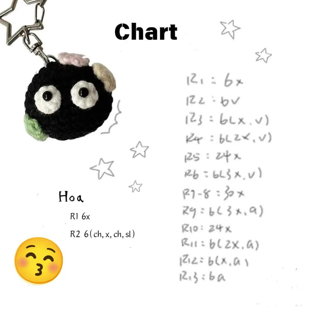 chart móc len móc khóa bồ hóng