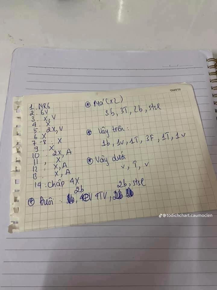 chart móc len móc khóa con cá nhiều màu