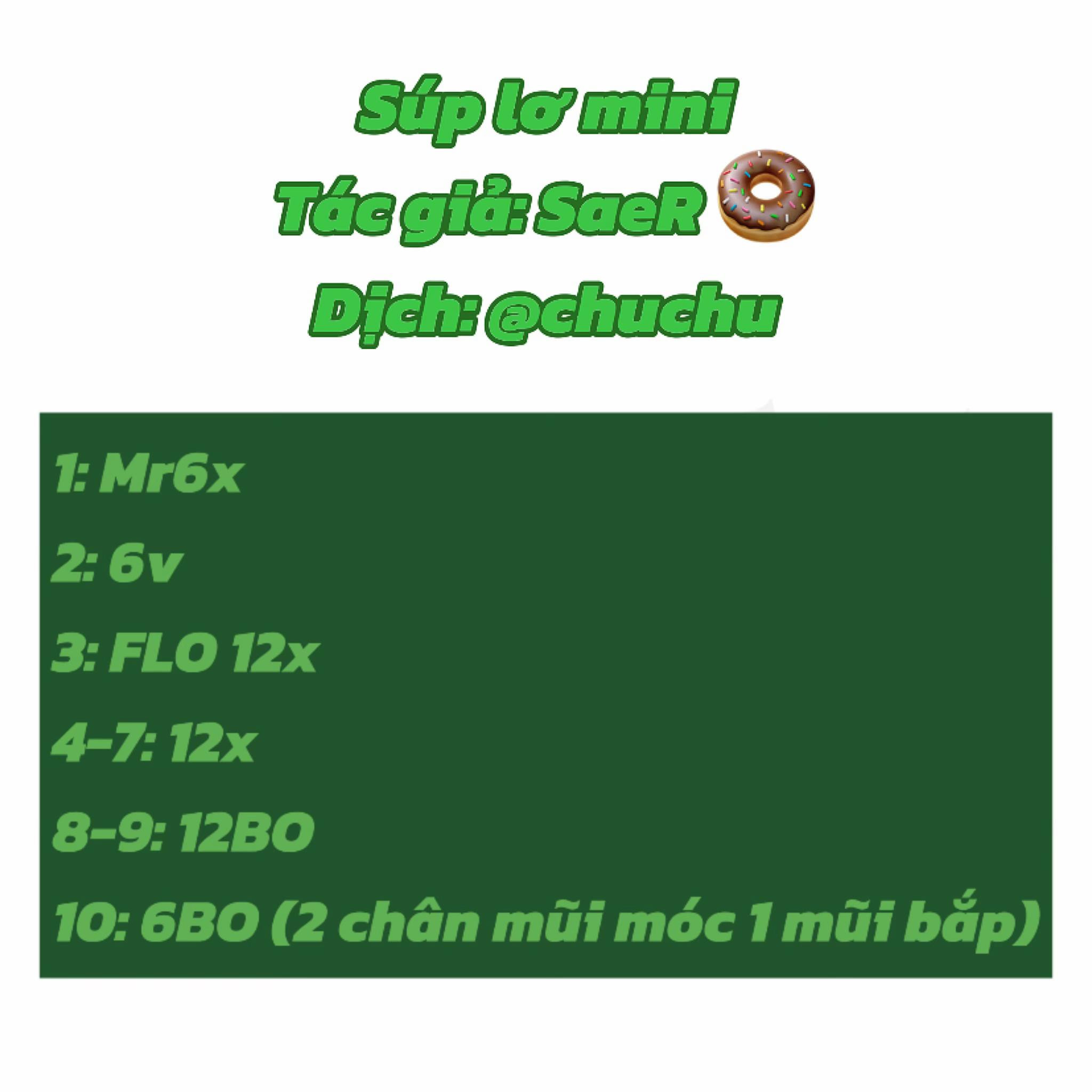 chart móc len Súp lơ mini