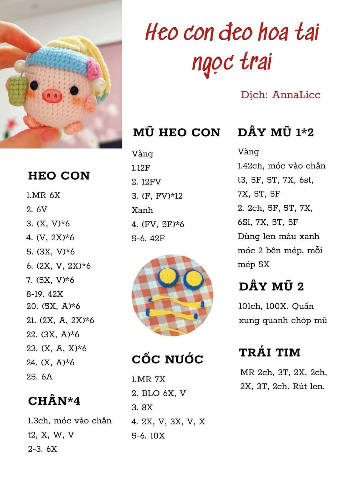 chart móc len thiếu nữ đeo hoa tai ngọc trai