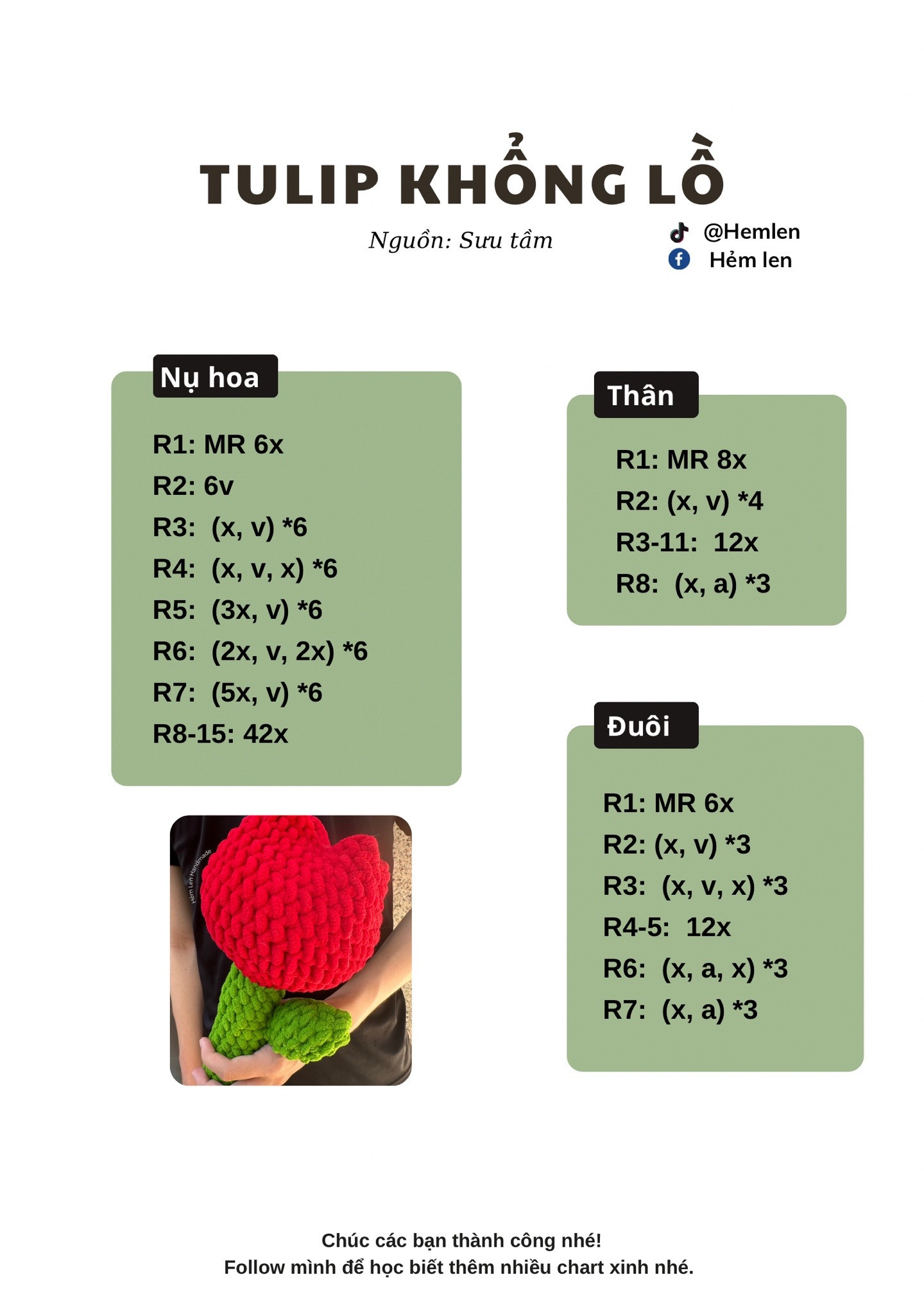 chart móc len tulip khổng lồ