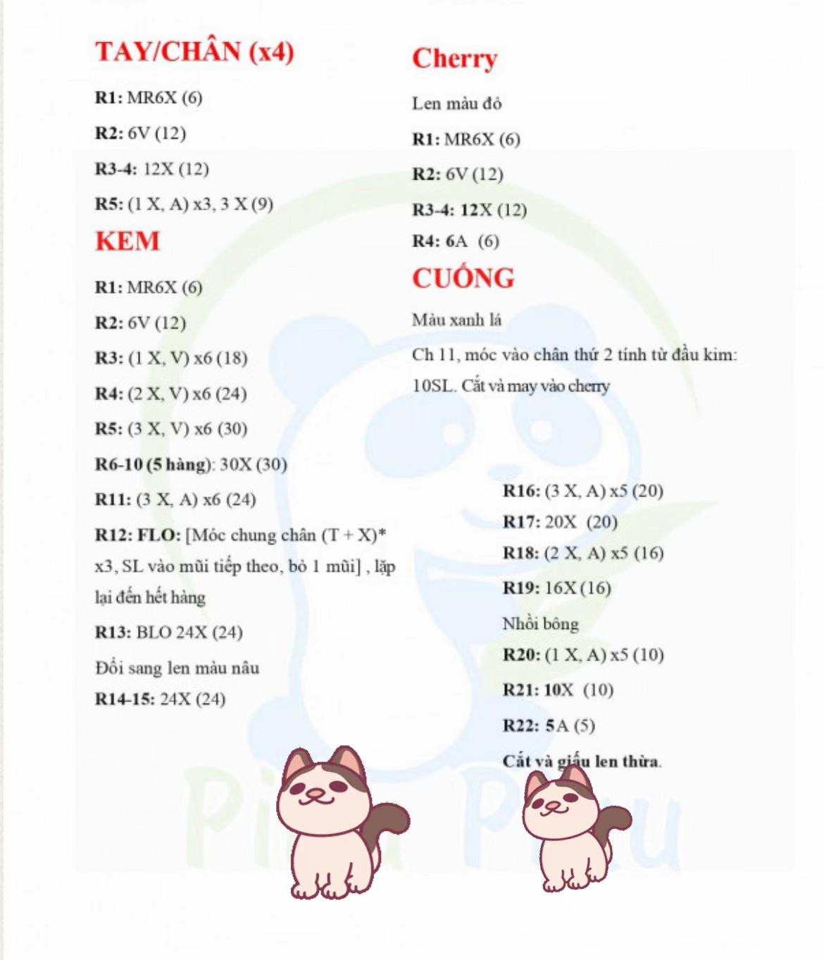 chart móc mèo ú cầm kem