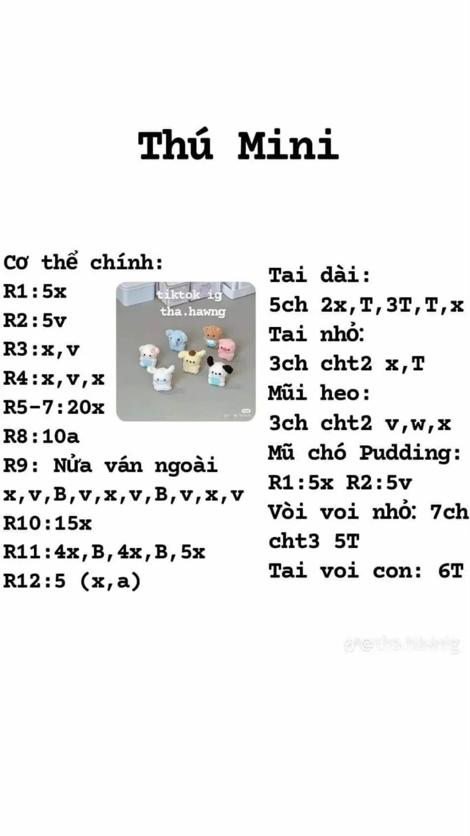 Chart móc nấm mini, thú mini, bánh kem