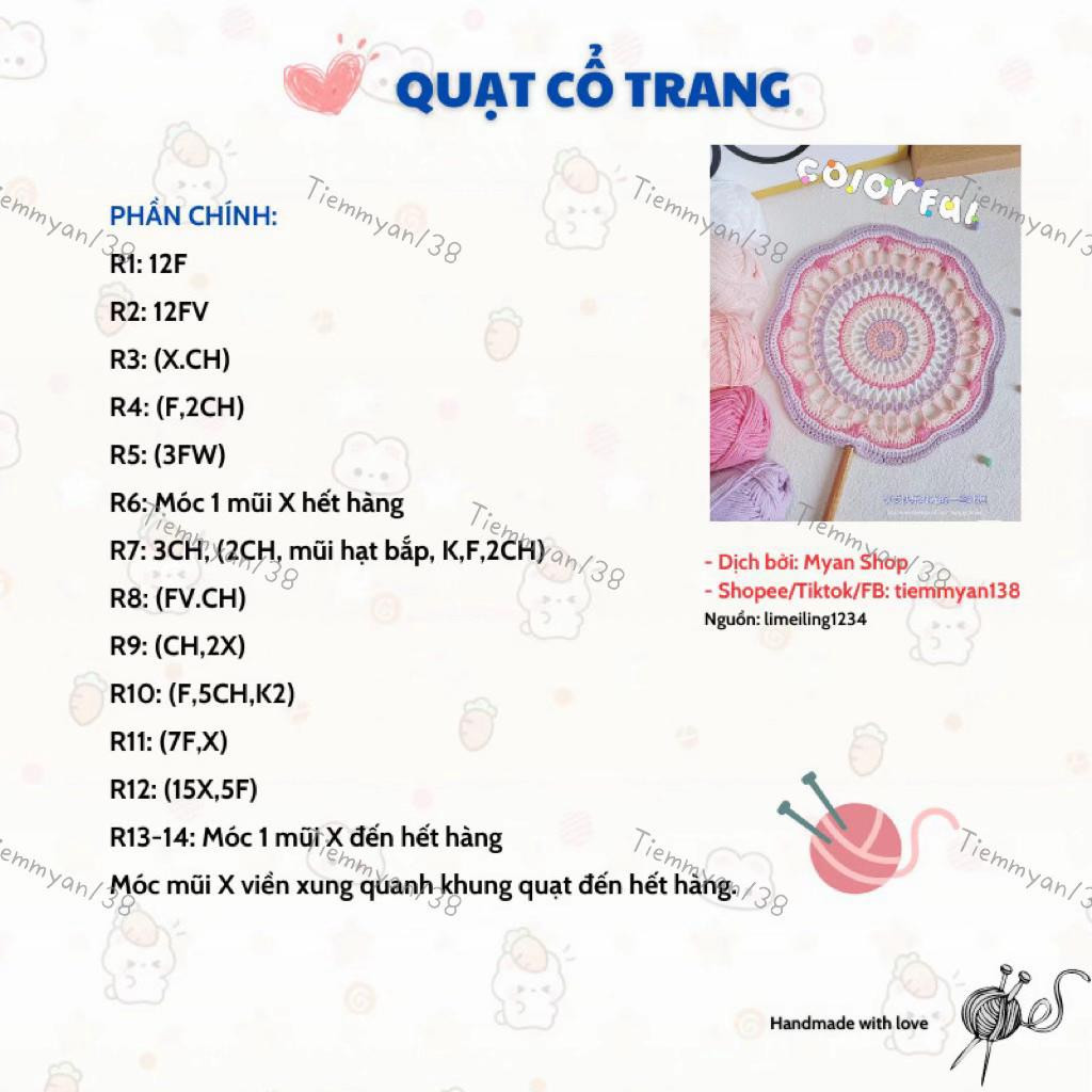 Chart móc quạt cổ trang nhé