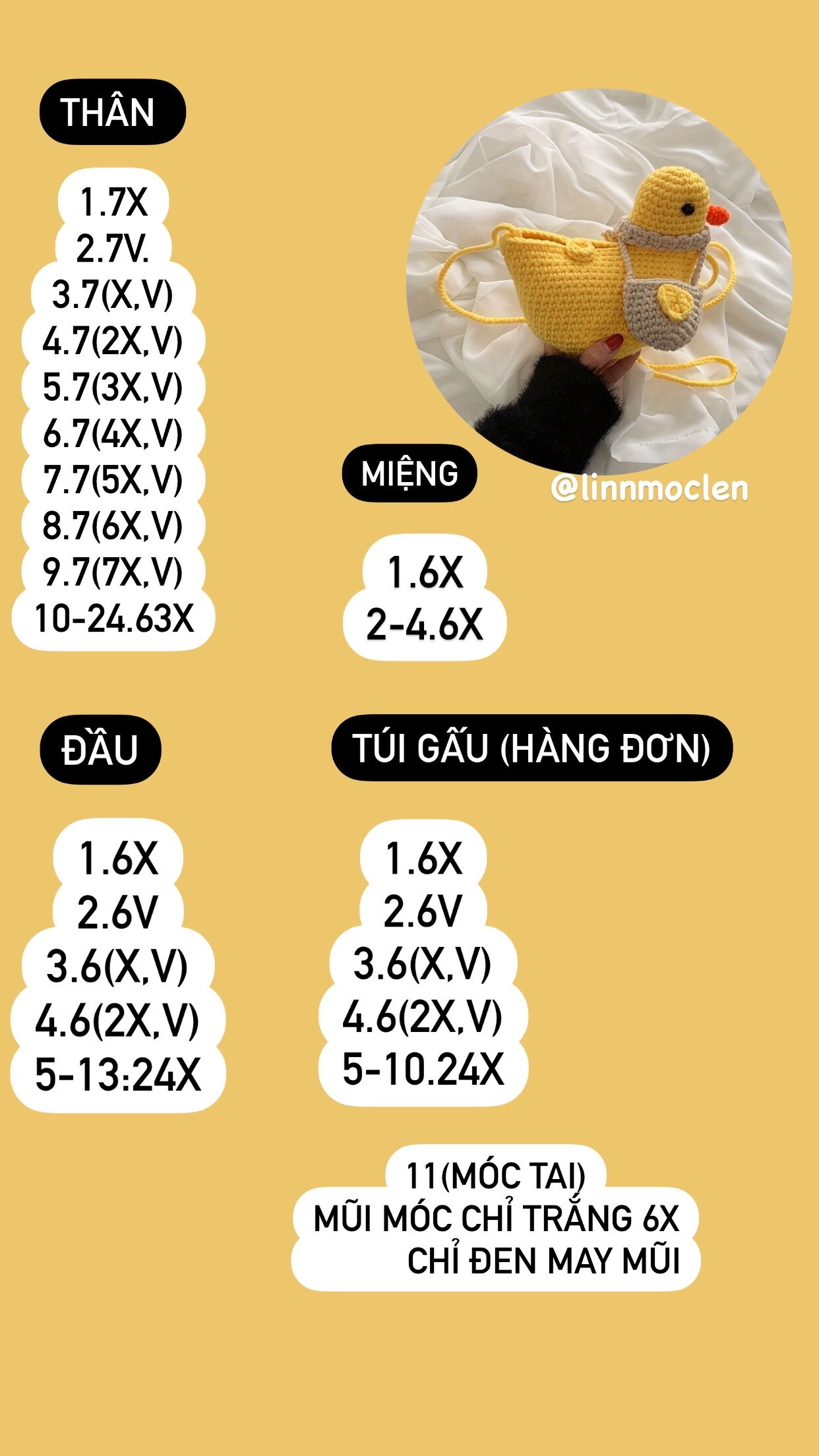 chart móc túi vịt  🐥🐣🐤🫰#moclen  #xuhuong  #pattern