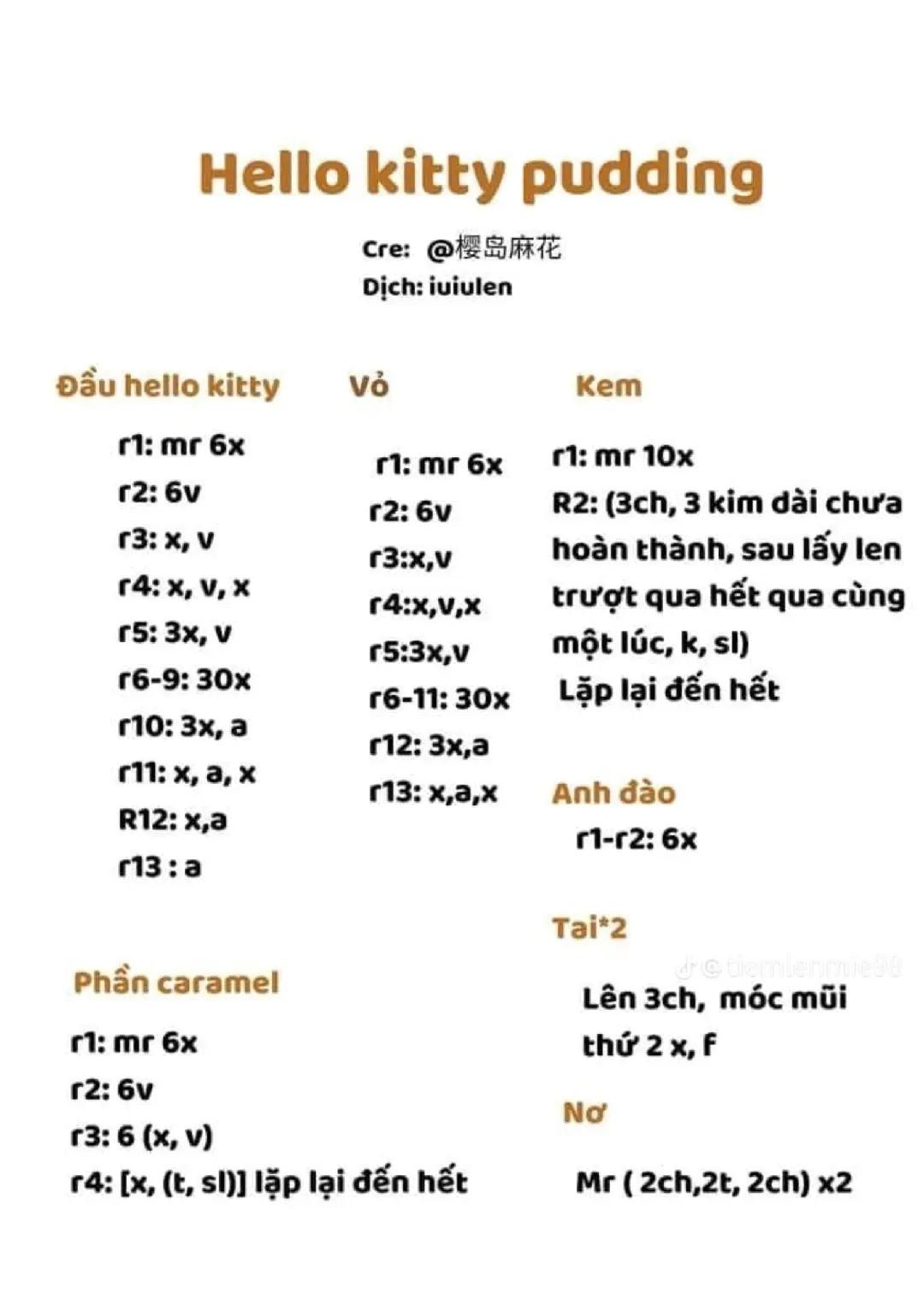 chart mochi hello kitty