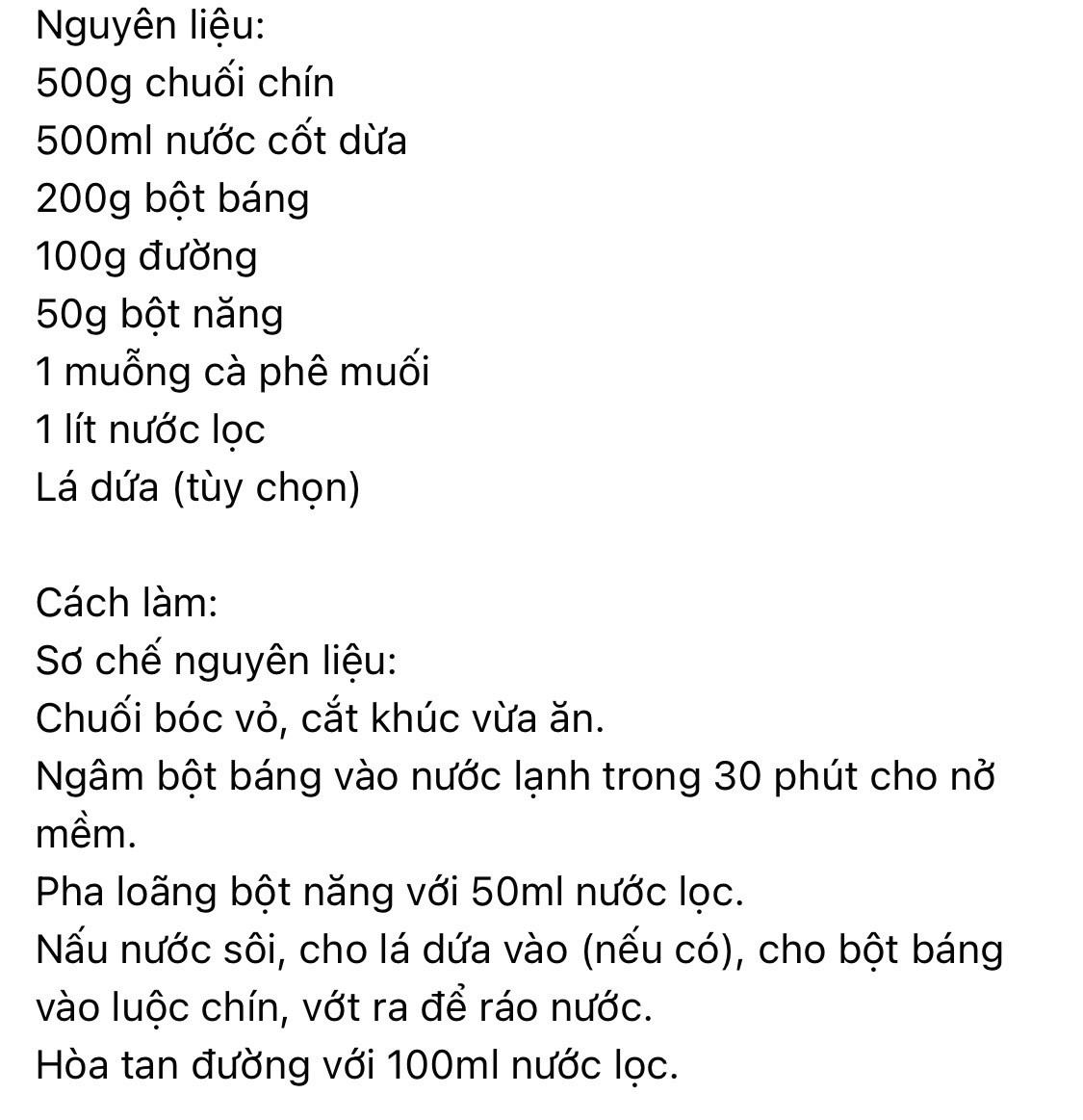 chè chuối cốt dừa béo ngậy thơm ngon