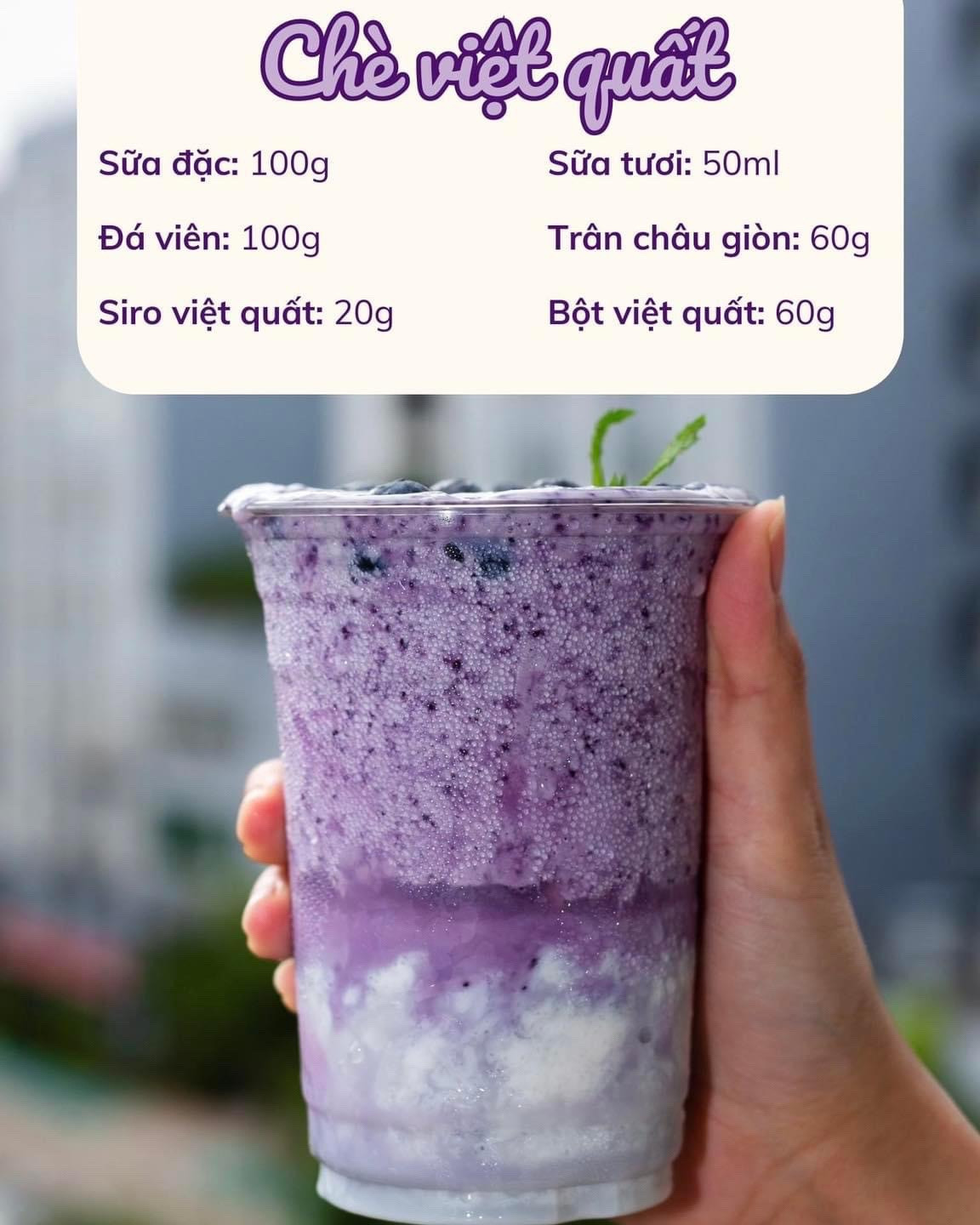 Chè dâu cốt dừa, chè xoài khoai môn, chè việt quất, chè xoài cốt dừa, chè đào cốt dừa,